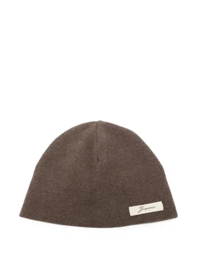 Jacquemus Chevron Hat "le Bonnet Chevron" In Brown