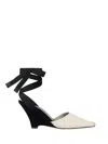 Jacquemus The High Espadrilles Colorblocked Wedge Mules In Sand