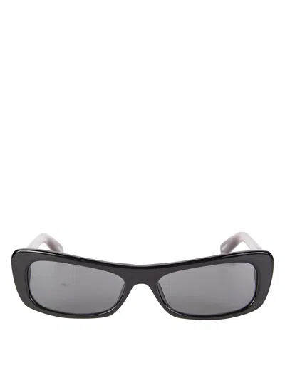 Jacquemus Rectangle-frame Acetate Sunglasses In Black