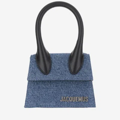 Jacquemus Chiquito Homme Denim Mini Bag In Blue