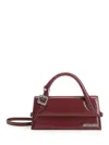 Jacquemus Burgundy Brusched Leather Le Chiquito Long Boucle Handbag In Burgundy