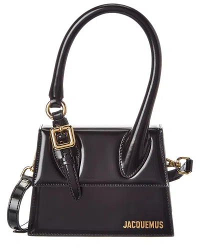 Jacquemus Chiquito Medium Leather Clutch In Burgundy