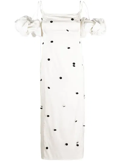 JACQUEMUS CHOUCHOU POLKA-DOT MIDI DRESS