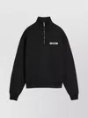 Jacquemus Grog Grain Zip-neck Sweatshirt In Black