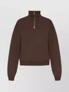 Jacquemus Chunky Ribbed Trucker Sweatshirt With High Neck In Brown