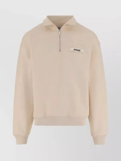 Jacquemus Men The Gros Grain Logo Sweatshirt In Neutral