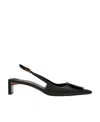 Jacquemus Circle Square Kitten Slingbacks In Black