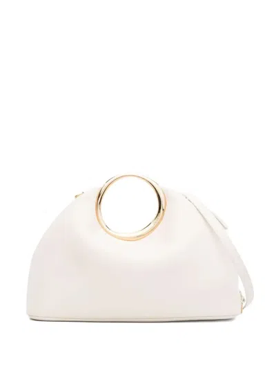 Jacquemus Circular-handle Clutch Bag In White