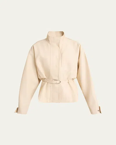 Jacquemus Ciro Belted Wool-blend Jacket In Beige