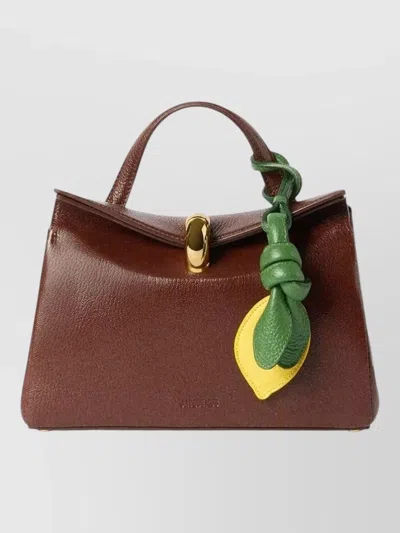 Jacquemus Citrus Leather Charm Keyring Top Handle In Multi
