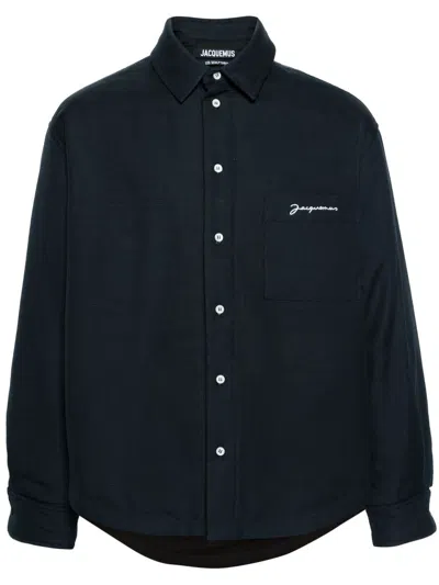 Jacquemus Classic Chemise Boulanger Shirt In Cotton And Linen In Blue
