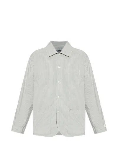 Jacquemus Classic Collar Grey Jacket With Striped Design In Gray