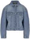 Jacquemus Classic Cotton Denim Jacket With Tailored Hem And Chest Pockets In Blue