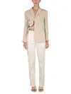 Jacquemus Baccala Asymmetric Cropped Blazer In Nude