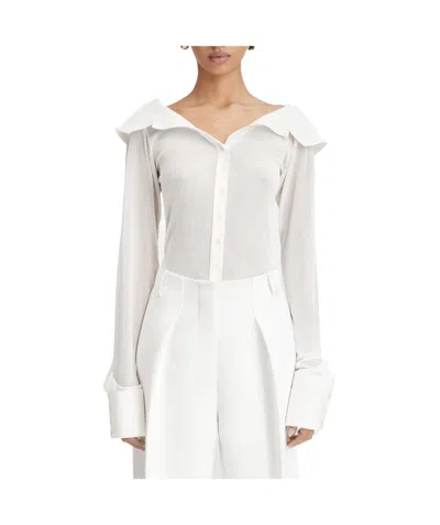 Jacquemus Clear Strapless Shirt In White