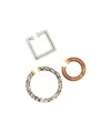 Jacquemus Set Of Three Les Bijoux Doreille Earcuffs In Multicolor