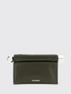 Jacquemus Womens Dark Khaki La Pochette Rond Carre Leather Clutch Bag In Green