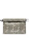 Jacquemus La Petit Pochette Rond Snakeskin-embossed Clutch Bag In Brown