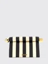 Jacquemus Striped Patchwork Raffia Fold-over Clutch In Red