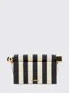 Jacquemus Striped Patchwork Raffia Fold-over Clutch In Red