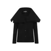 Jacquemus Caruso Coat With Adjustable Strap And Belted Back In Black