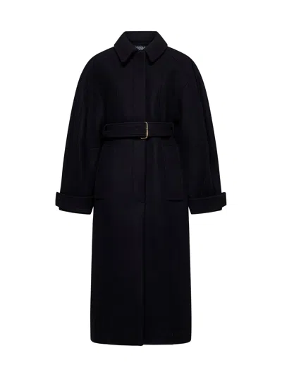 Jacquemus Le Manteau Bari Wool Belt Coat In Black