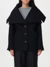 Jacquemus Draped-collar Wool Coat In Black