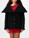 Jacquemus Draped-collar Wool Coat In Schwarz