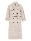 Jacquemus Double-breasted Trench Coat With Belt In Neutral