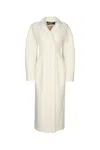 Jacquemus Long Coat With Notched Lapel And Vent In Neutral