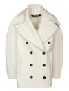 Jacquemus White Wool Double-breasted Coat Women In White