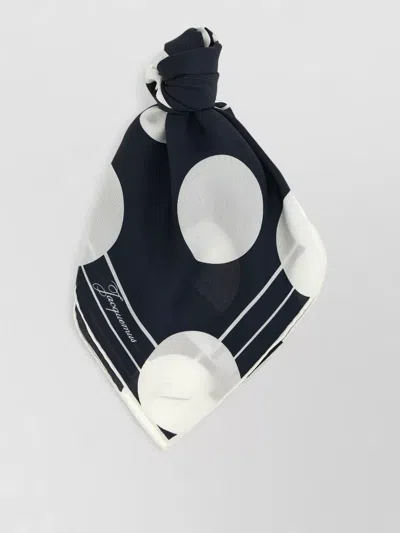 Jacquemus Coeur Scarf Circular Pattern Lightweight Monochrome In Blue