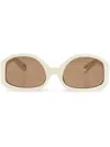 Jacquemus Colapso 50mm Rectangular Sunglasses In Nude