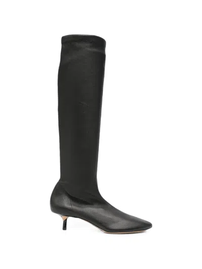 Jacquemus Collant Pointed-toe Knee-high Boots In Black