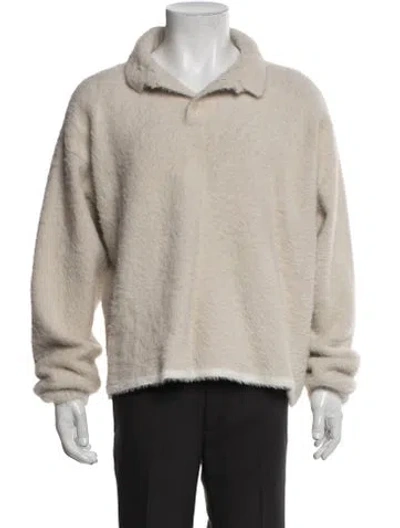 Pre-owned Jacquemus Collar Long Sleeve Polo Sweater In Neutral