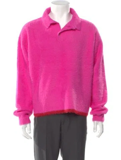 Pre-owned Jacquemus Collar Long Sleeve Polo Sweater In Pink