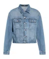 Jacquemus Vintage Light Wash Cropped Denim Jacket In Blue