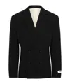 Jacquemus Double-breasted Jacket Featuring Shoulder Pads In Black