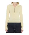 Jacquemus Merino Wool Blend Fitted Knit Top In Yellow