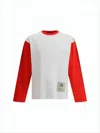 Jacquemus Color-block Long-sleeve T-shirt With Logo Accents In White
