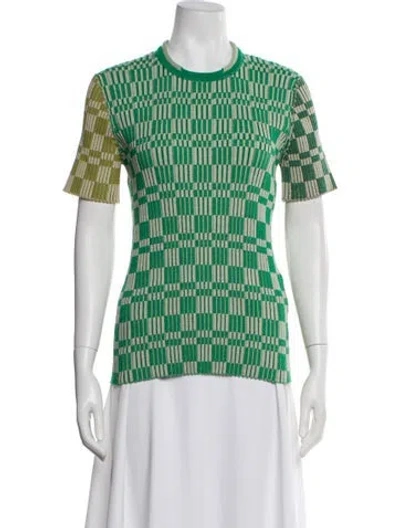 Pre-owned Jacquemus Colorblock Pattern Crew Neck Top In Green