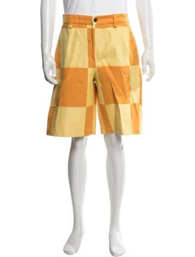 Pre-owned Jacquemus Colorblock Pattern Flat Front Shorts In Yellow
