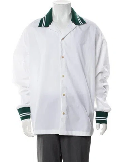 Pre-owned Jacquemus Colorblock Pattern Long Sleeve Shirt In White