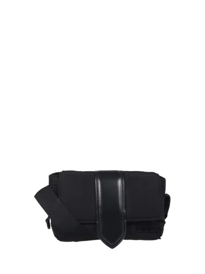 Jacquemus Compact Nylon Messenger Bag With Adjustable Shoulder Strap In Black