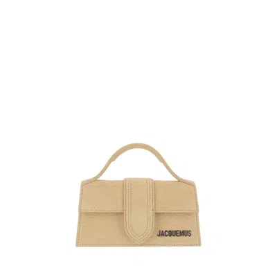 Jacquemus Compact Rectangular Suede Bag With Adjustable Strap And Gold Hardware In Multi