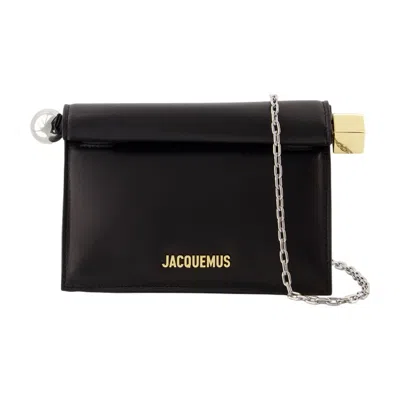 Jacquemus Compact Rond Carre Clutch Bag In Black
