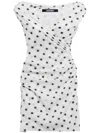 Jacquemus 'the Rita' White Dress With V-neck And Polka Dot Motif In White