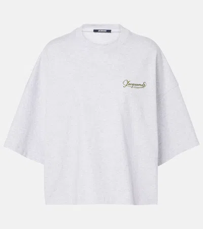 Jacquemus Le T-shirt Corto Logo-embroidered Cotton T-shirt In White