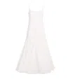Jacquemus La Robe Agave White Sleeveless Long Dress With Square Neck And Flared Hem In Cotton Blend Woman In White