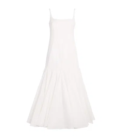Jacquemus Agave Flared Midi Dress With Square Neckline In White
